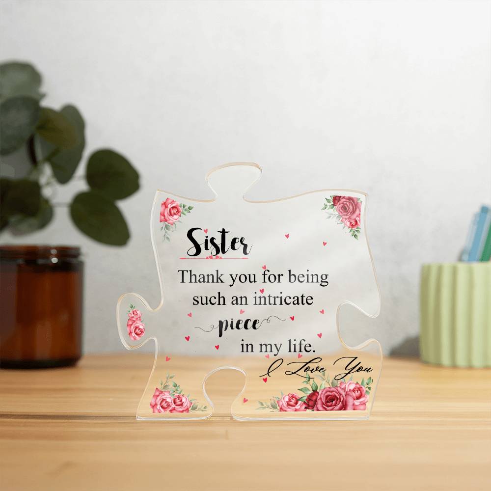 I Love You Gifts for Sister - Acrylic Puzzle Plaque for My Sister