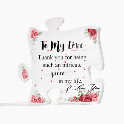 To My Love I Love You Gifts for Mom - Acrylic Puzzle Plaque for My Love