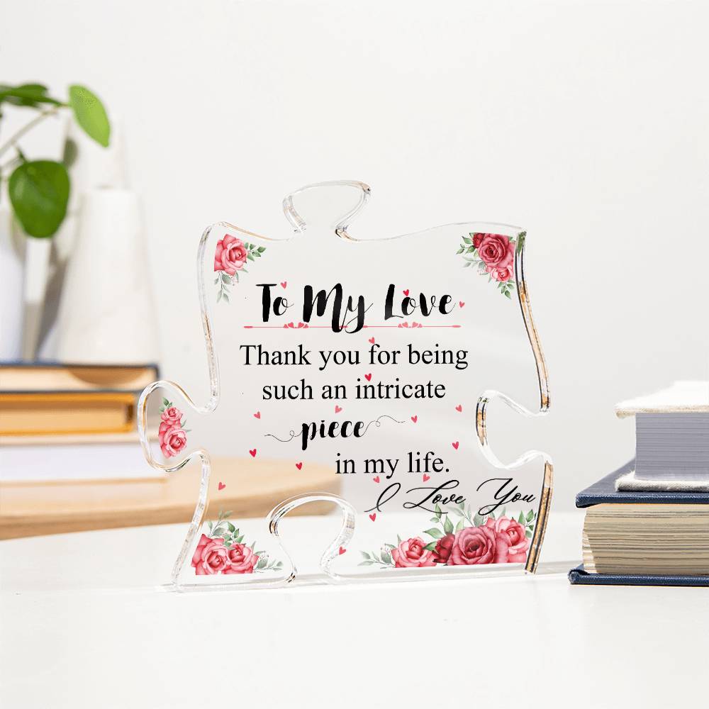 To My Love I Love You Gifts for Mom - Acrylic Puzzle Plaque for My Love