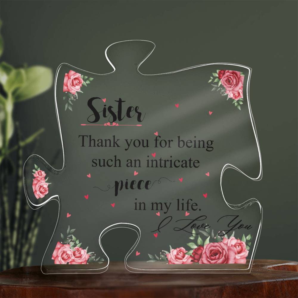 I Love You Gifts for Sister - Acrylic Puzzle Plaque for My Sister