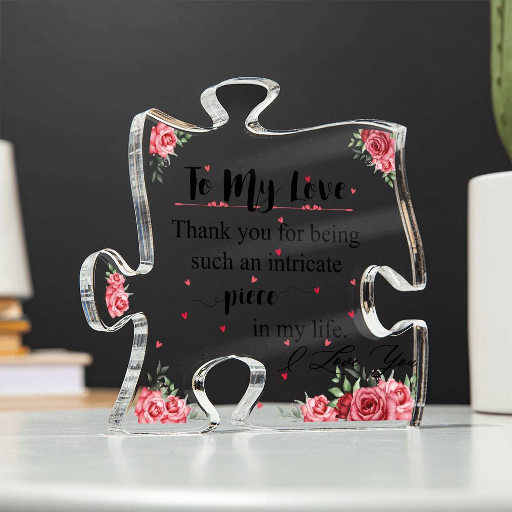 To My Love I Love You Gifts for Mom - Acrylic Puzzle Plaque for My Love