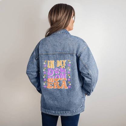 In My Dog Mom Era Oversized Women's DTG Denim Jacket